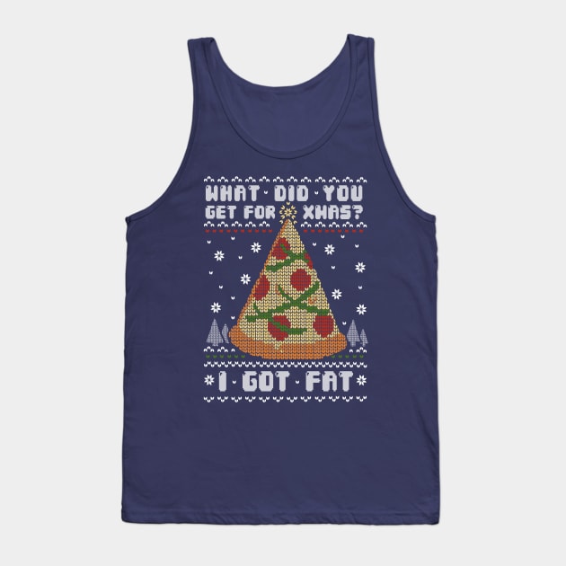 Fatty Christmas - Christmas Tree Present - Pizza Food Tank Top by BlancaVidal